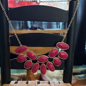 Chic Gold and Pink Gemstone Necklace